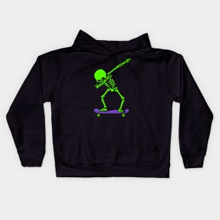 Halloween Dabbing Skeleton SKATEBOARD T-Shirt Dab Skate GLOW Kids Hoodie